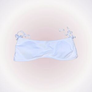 SHEIN white ribbed strapless tube top bikini top | Sz S